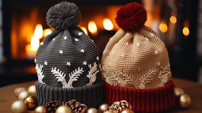 Nón Noel làm bằng len